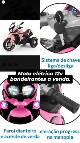 Moto elétrica 12v bandeirantes.