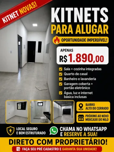Kitnets novas com água e luz inclusas