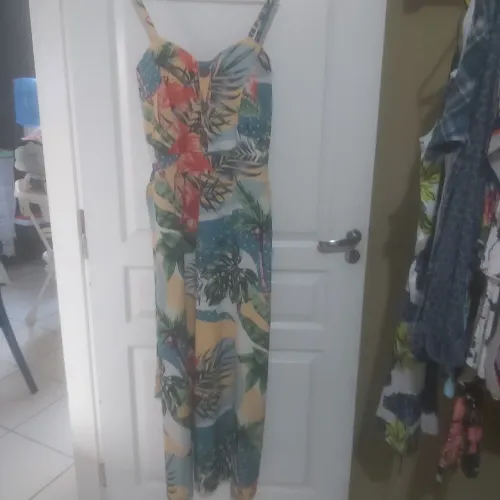 VESTIDO LONGO MENINA DELICADA ESTAMPAS TROPICAL
