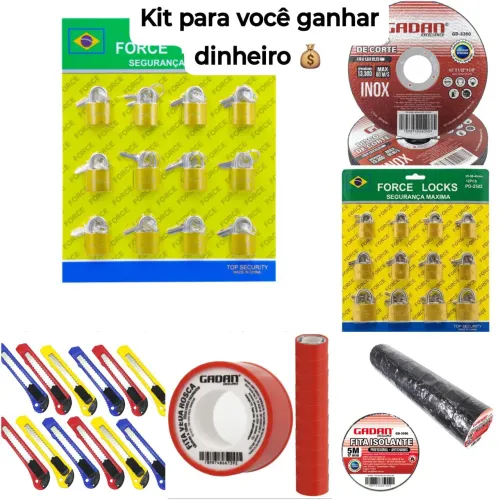Cadeados, Fita isolante, Estilete + entrega grátis