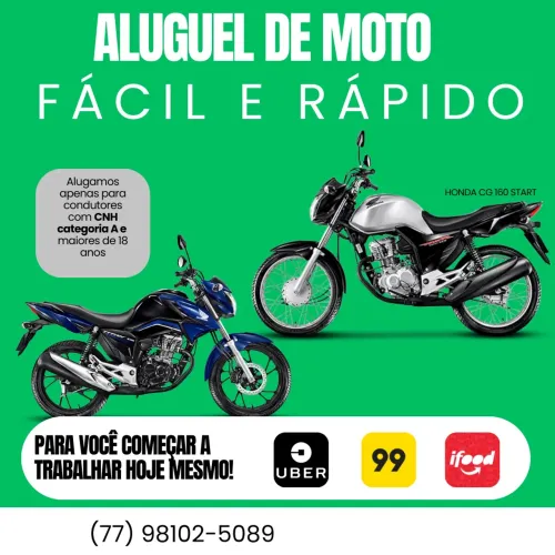 Motos disponíveis para aluguel