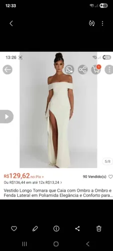 Vestido branco com fenda
