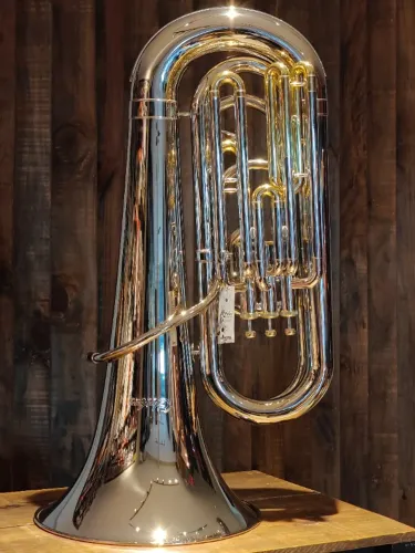 Tuba 3/4 em Sib Niquelada com detalhes em Dourado Profissional Harlem Sound