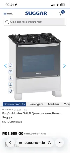 Fogão com grill 