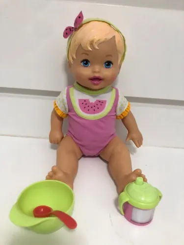 Boneca Little Mommy Momentos Do Bebe Dar De Comer Melancia