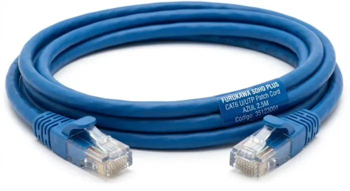 CABO DE REDE PATCH CORD FURUKAWA SOHO PLUS CAT6 AZUL 2,5M (35123001)