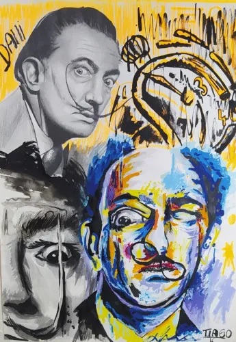Desenho Salvador Dali Feito a Mão A3