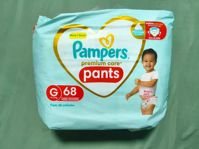 Fralda Pampers Premium Care Pants Tamanho G - 68 unidades - 1,20 cada 