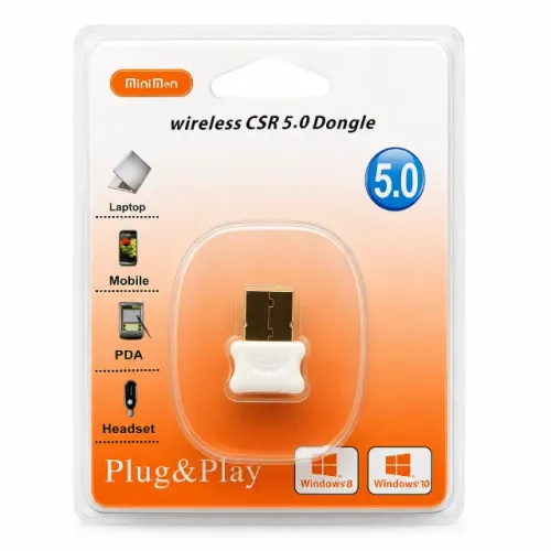 Adaptador Bluetooth USB CSR 5.0 MiniMen Wireless Dongle Plug Play Para PC Notebook pode re