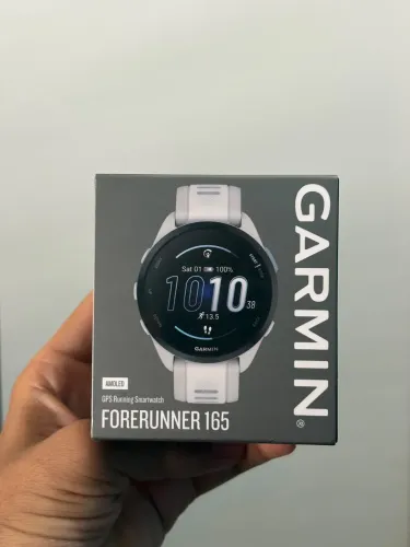 GARMIN FORERUNNER 165 BRANCO NOVO LACRADO | AMOLED + GPS | ORIGINAL