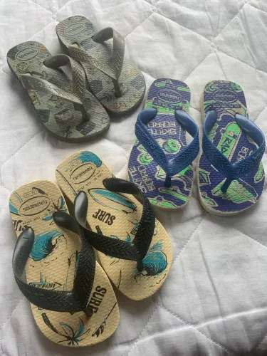 Lote 3 Chinelos HAVAIANAS Originais Infantil