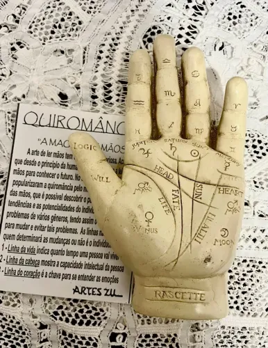 MODELO DE MÃO PALMISTRY. ESCULTURA PARA LEITURA DE MÃO. ANTIGUIDADE.