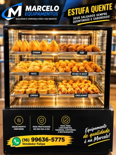 Vitrine estufa para salgados 