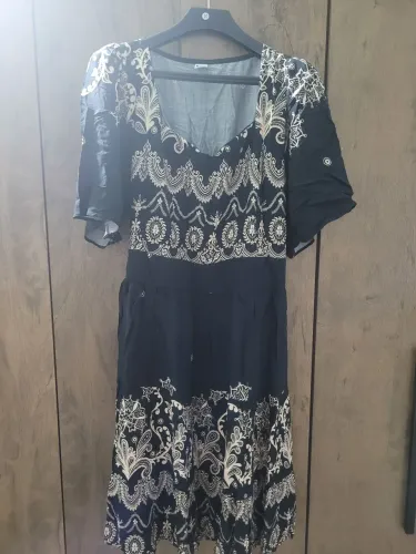 Vestido preto estampado G2