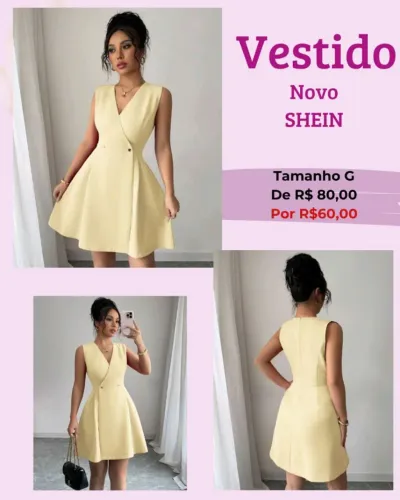 Vestido Amarelo  Shein
