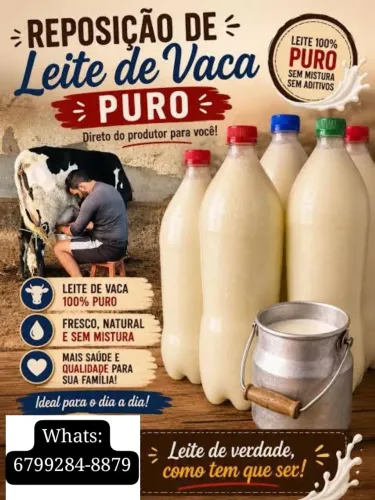 2l de Leite Fresco de Vaca Direto da Fazenda