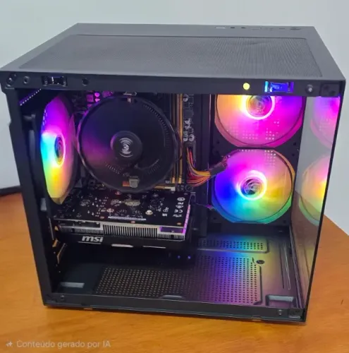PC Gamer Ryzen 5 4600G 16GB DDR4 3200MHz SSD 120GB + 500GB HDD + GTX1650MSI Gabinete Aquar