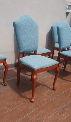 Belíssimo jogo de cadeiras para mesa de jantar de 8 lugares estilo clássico luis xv 