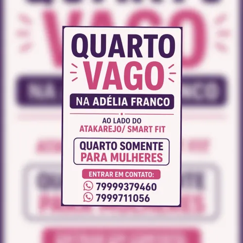 Aluguel de quarto para meninas.