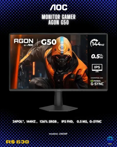 [LACRADO] Monitor Gamer AOC AGON / 144Hz G-Sync / 0,5ms / HDR10 