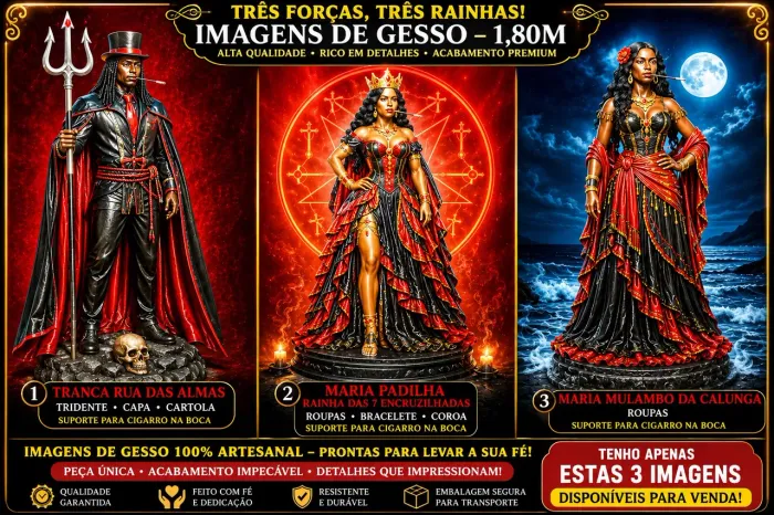 3 Imagens em Gesso de 1,80m