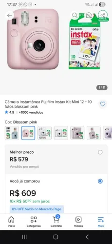 Câmara Instantânea Instamax mini 12