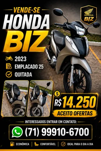 HONDA BIZ 2023, MOTO ZERA!