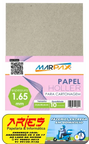 PAPEL HOLLER PARA CARTONAGEM 1,65 MM A4 21,5 X 30,5 CM 10 UNIDADES MARPAX PC1634 
