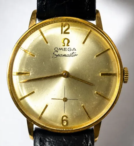 Omega Seamaster Vintage Corda Manual Original - Plaquê Ouro - Excelente Estado  - 35mm