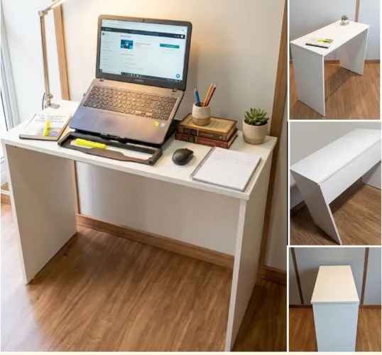Mesa multiuso 3 modelos diferentes 1° sem gaveta 2° gaveta lateral 3°gavetabgrande