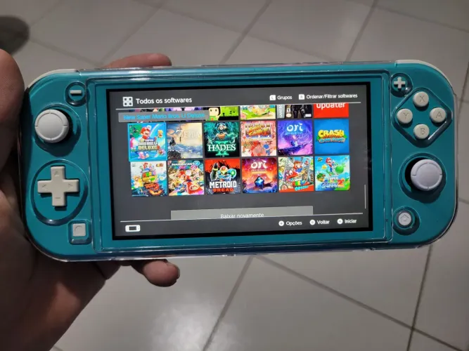 Nintendo Switch Lite Azul Turquesa Desbloqueado 512GB +100 Jogos