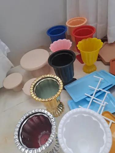 Bandejas para  decoração mesa festa  com vasos cachepo  para kit festa 