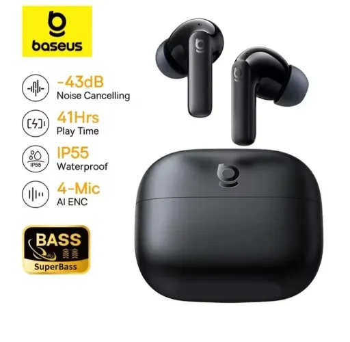 Fones De Ouvido Baseus Ep10 Nc, Enc Bluetooth<br><br>6.0 Ip55