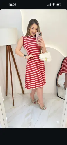 Vestido vermelho listras 