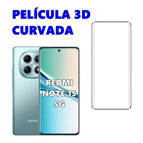 PELÍCULA VIDRO 3D CURVA REDMI NOTE 15 TELA DE 6.77 POLEGADAs