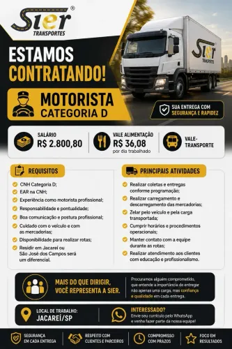 Vaga de motorista