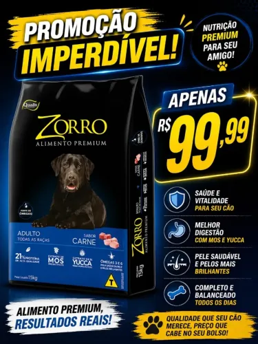 Ração Zorro Premium 15kg para Cães Adultos