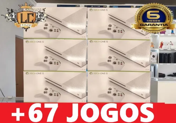 XBOX ONE S 1TB COM: 67 JOGOS + GARANTIA O6 MESES + BRINDES ( LOJA FISICA )