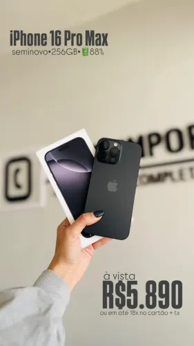 iPhone 16 Pro Max (256gb) Preto - Seminovo