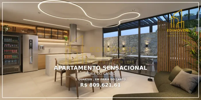 Incrível Apartamento 1 Quarto na Praia do Canto | Lazer Completo