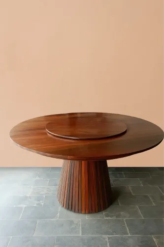 Mesa de Madeira Maciça Giratória