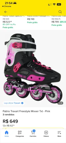 Patins Traxart Freestyle Mixxer Txt - Pink - Usado