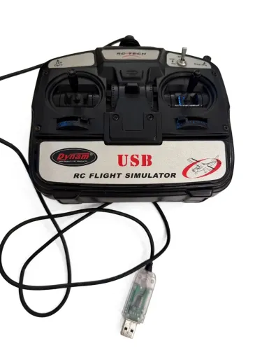 USB Controle USB Simulador Voo RC Dynam - Aeromodelo Helicóptero Avião - Plug and Play PC 