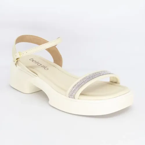 Sandália beira rio branca off White tam 35 com brilho strass sandália papete