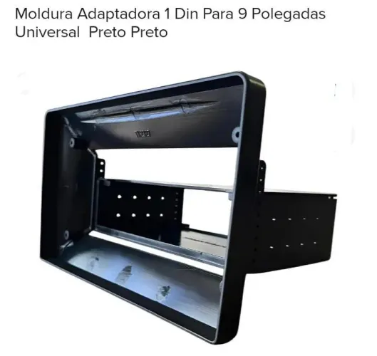 Moldura Adaptadora 1 Din Para 9 Polegadas R$80,00<br>Universal Preto Preto