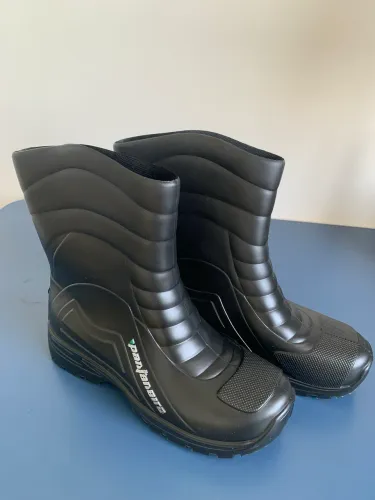 Bota PVC impermeável para motociclista