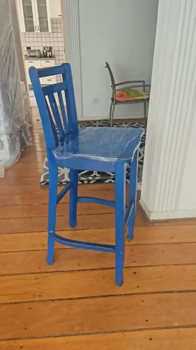Conjunto com 4 Banquetas Altas em Madeira - Excelente Estado