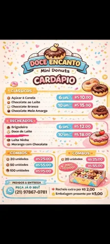 Cardápio de mini Donuts 