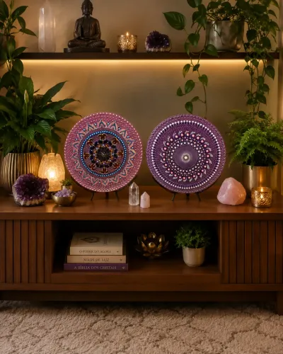 Mandala em vidro 35 cm