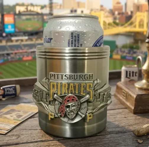 porta-latas térmico colecionável pittsburgh pirates mlb vintage - 350ml